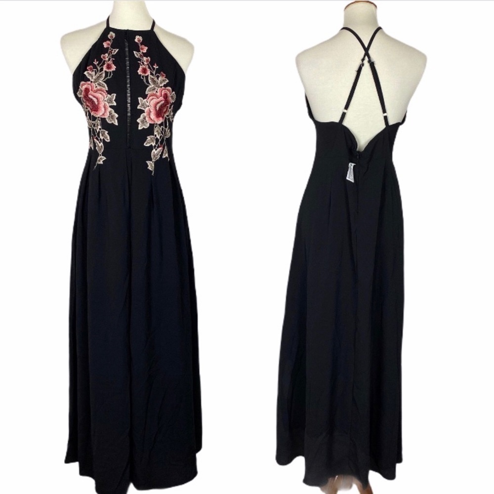 Women Split Dress Embroidery Maxi Juniors XL - Picture 2 of 7